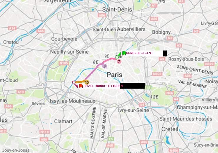 plan itinéraire ratp de Gare de l