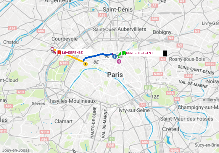 plan itinéraire ratp de Gare de l