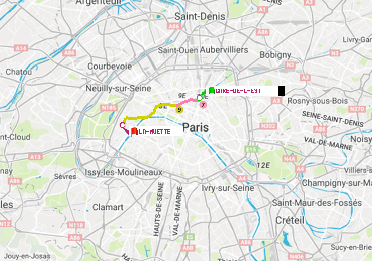 plan itinéraire ratp de Gare de l