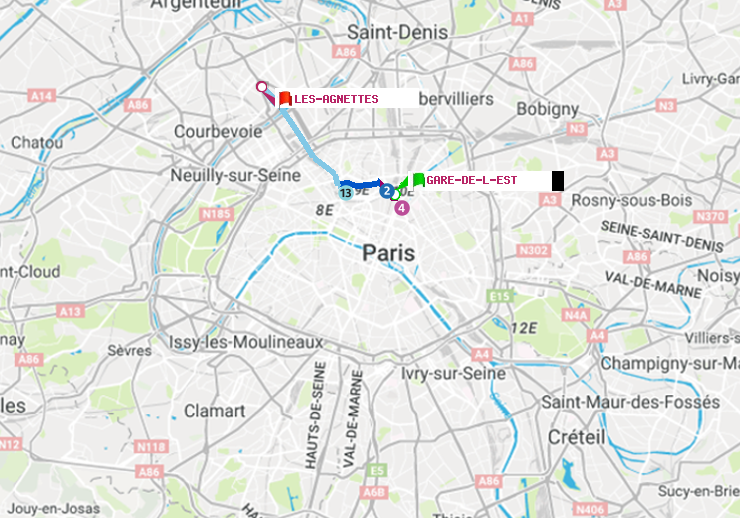 plan itinéraire ratp de Gare de l