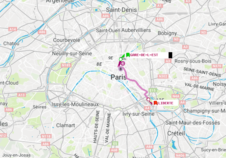 plan itinéraire ratp de Gare de l