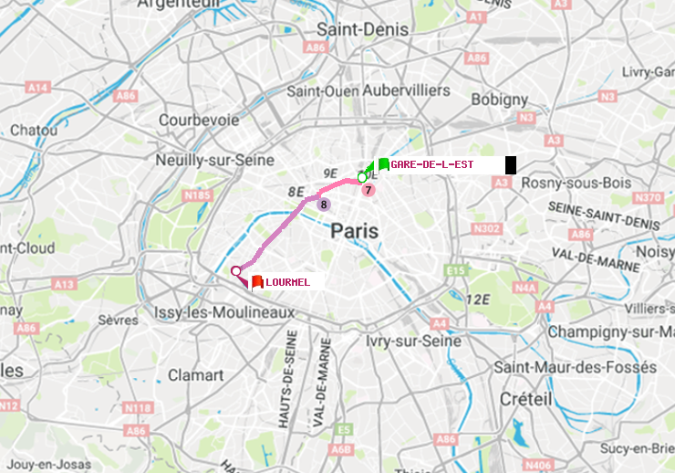 plan itinéraire ratp de Gare de l