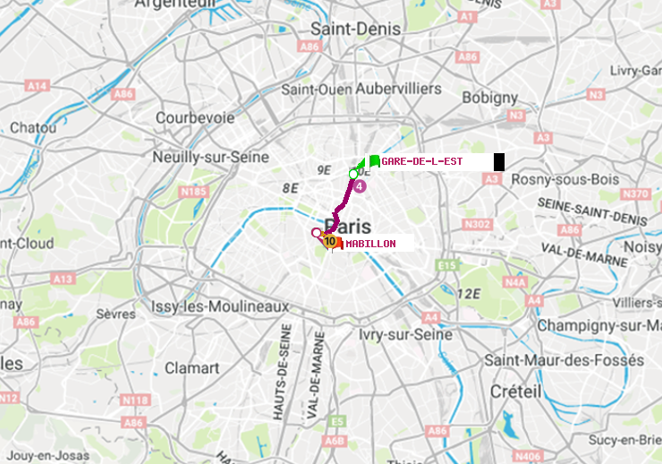 plan itinéraire ratp de Gare de l