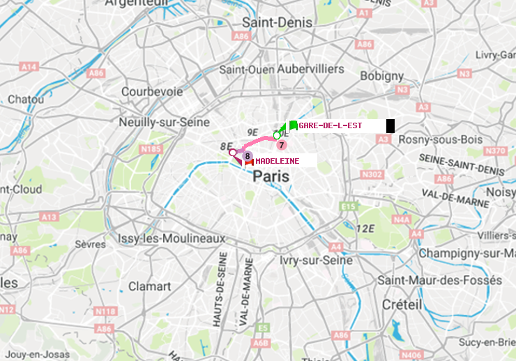 plan itinéraire ratp de Gare de l