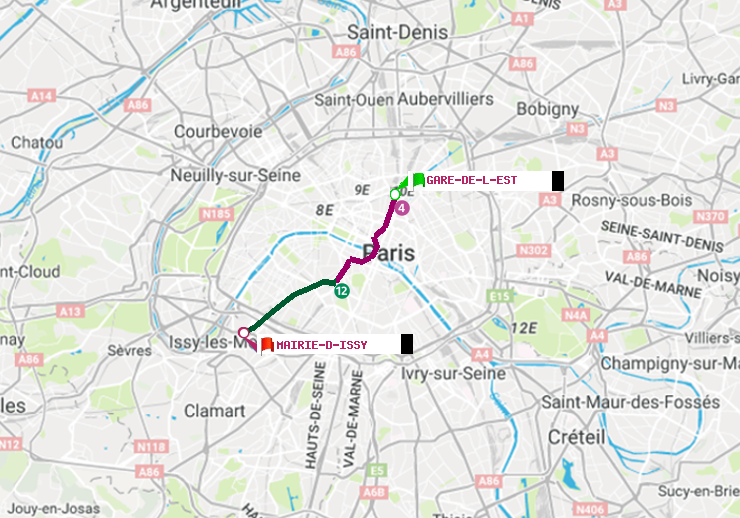 plan itinéraire ratp de Gare de l