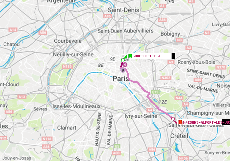 plan itinéraire ratp de Gare de l