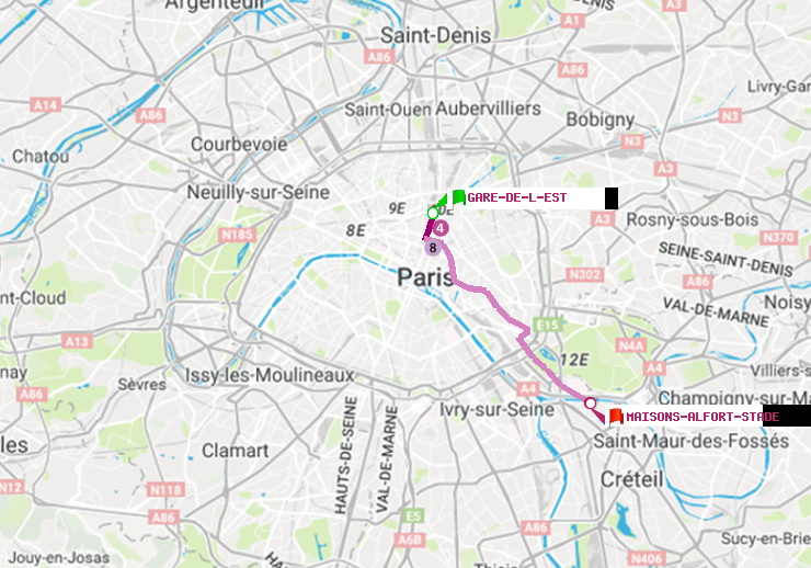 plan itinéraire ratp de Gare de l