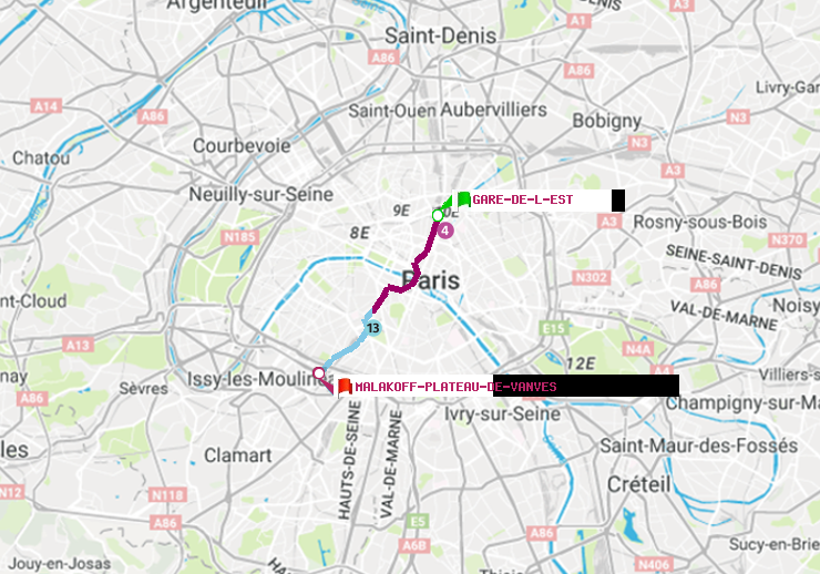 plan itinéraire ratp de Gare de l