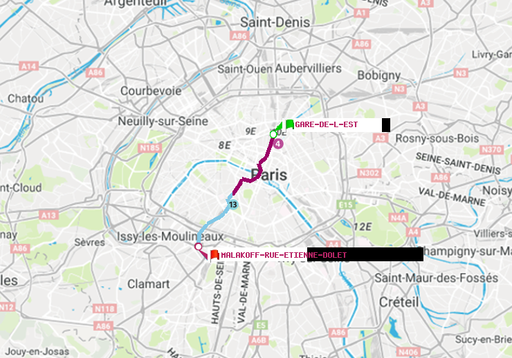 plan itinéraire ratp de Gare de l