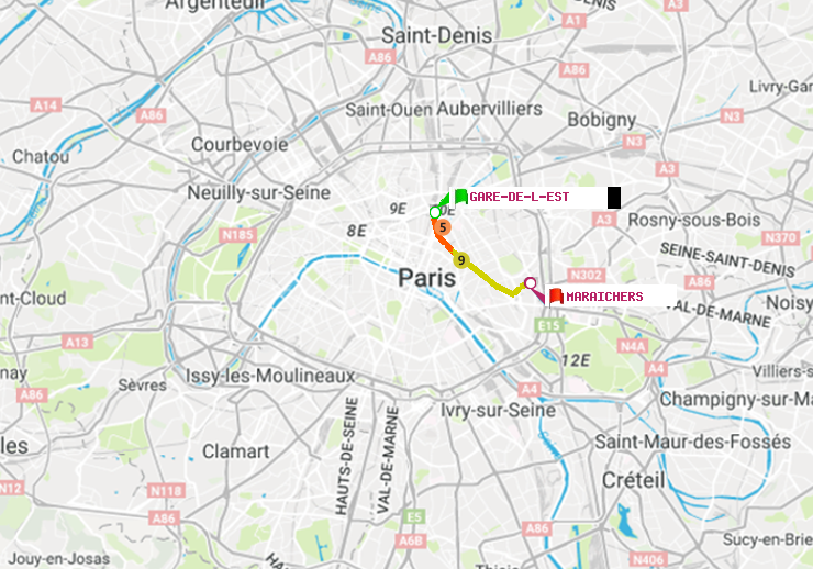 plan itinéraire ratp de Gare de l