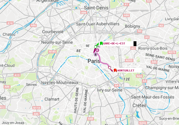 plan itinéraire ratp de Gare de l
