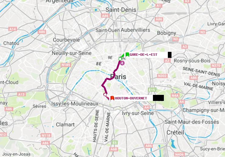 plan itinéraire ratp de Gare de l