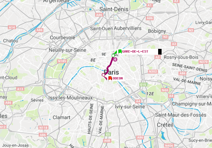 plan itinéraire ratp de Gare de l