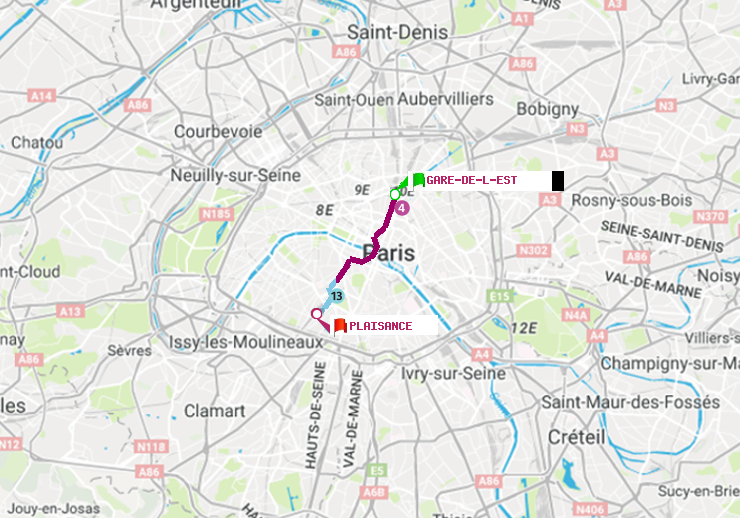 plan itinéraire ratp de Gare de l