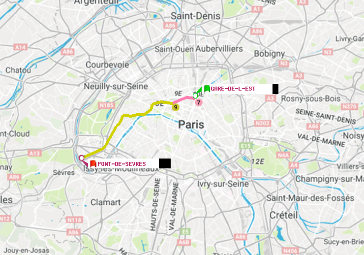 plan itinéraire ratp de Gare de l