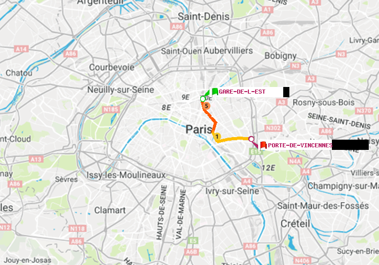 plan itinéraire ratp de Gare de l