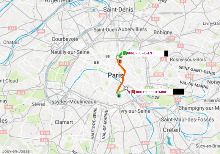 plan itinéraire ratp de Gare de l