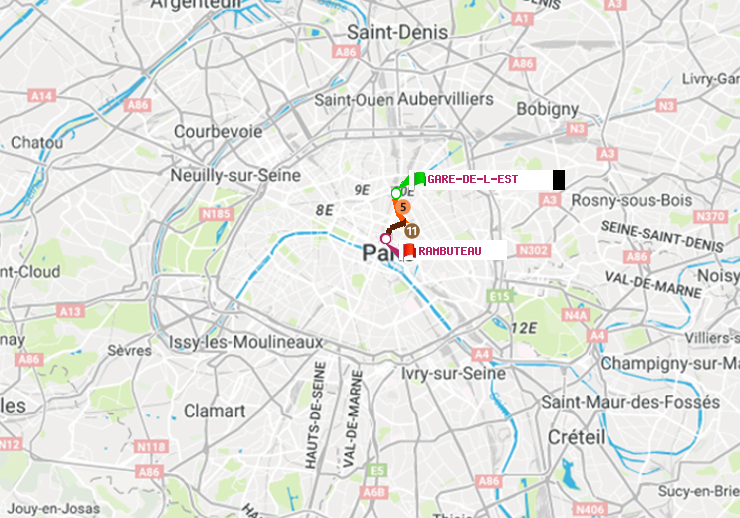 plan itinéraire ratp de Gare de l