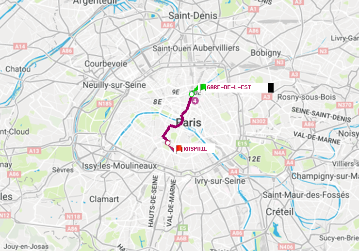 plan itinéraire ratp de Gare de l