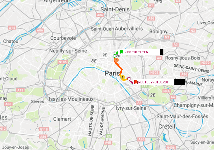 plan itinéraire ratp de Gare de l