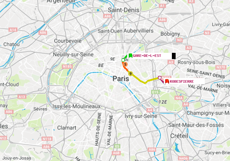 plan itinéraire ratp de Gare de l