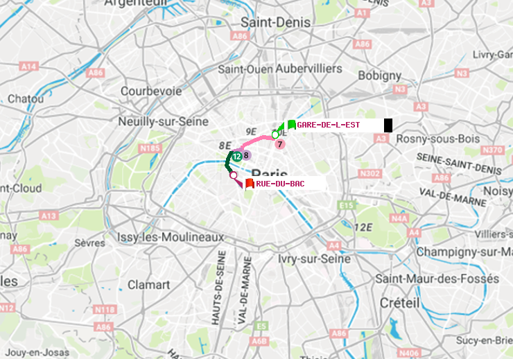 plan itinéraire ratp de Gare de l