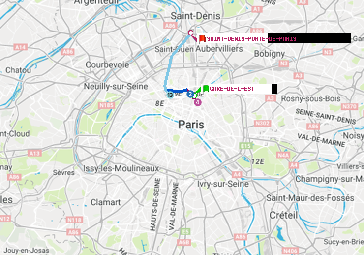 plan itinéraire ratp de Gare de l