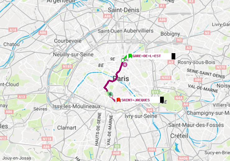 plan itinéraire ratp de Gare de l