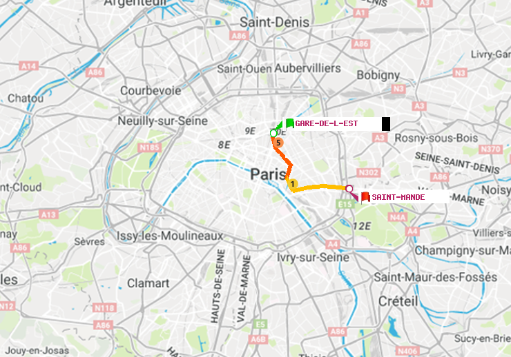 plan itinéraire ratp de Gare de l