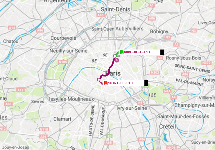 plan itinéraire ratp de Gare de l