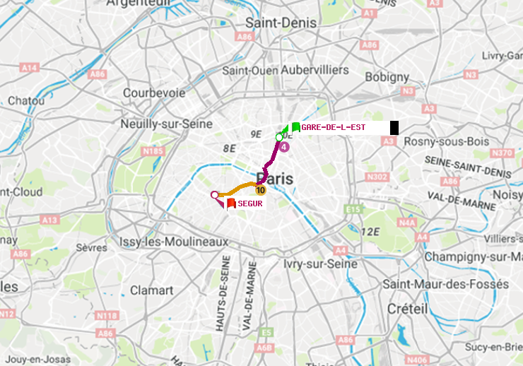 plan itinéraire ratp de Gare de l