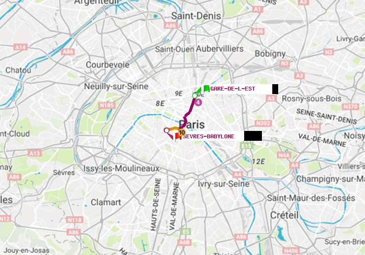 plan itinéraire ratp de Gare de l