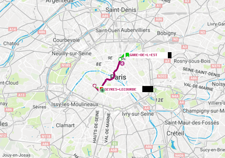 plan itinéraire ratp de Gare de l
