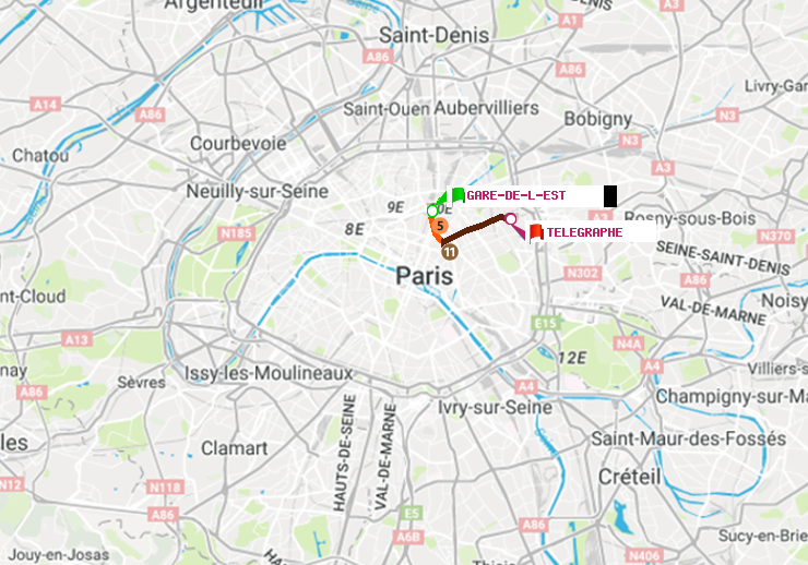 plan itinéraire ratp de Gare de l