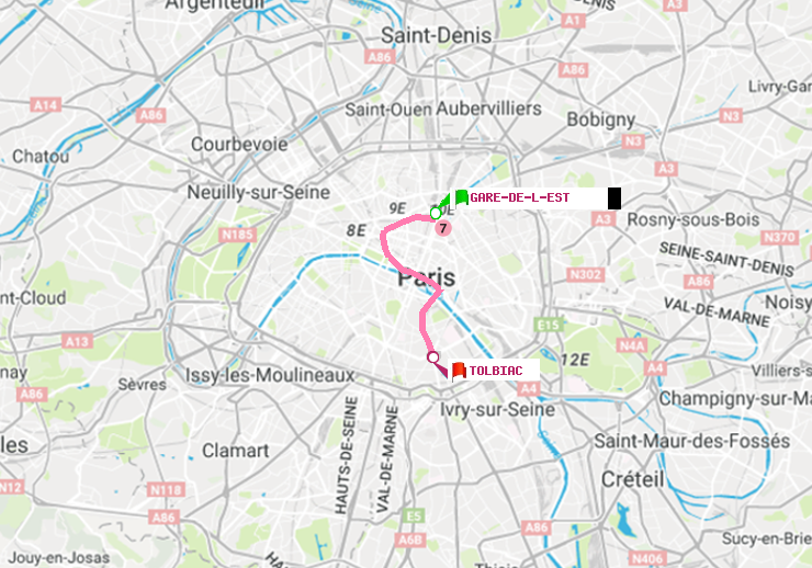 plan itinéraire ratp de Gare de l