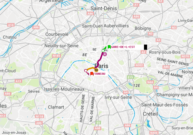 plan itinéraire ratp de Gare de l