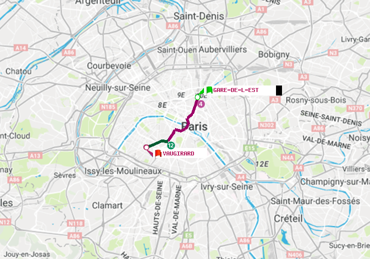 plan itinéraire ratp de Gare de l