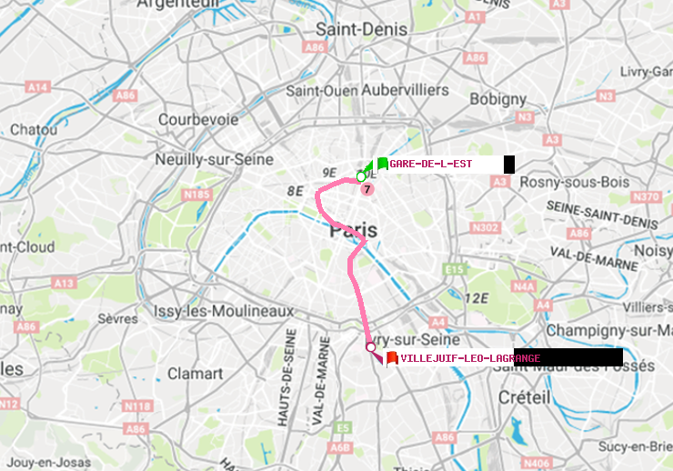 plan itinéraire ratp de Gare de l