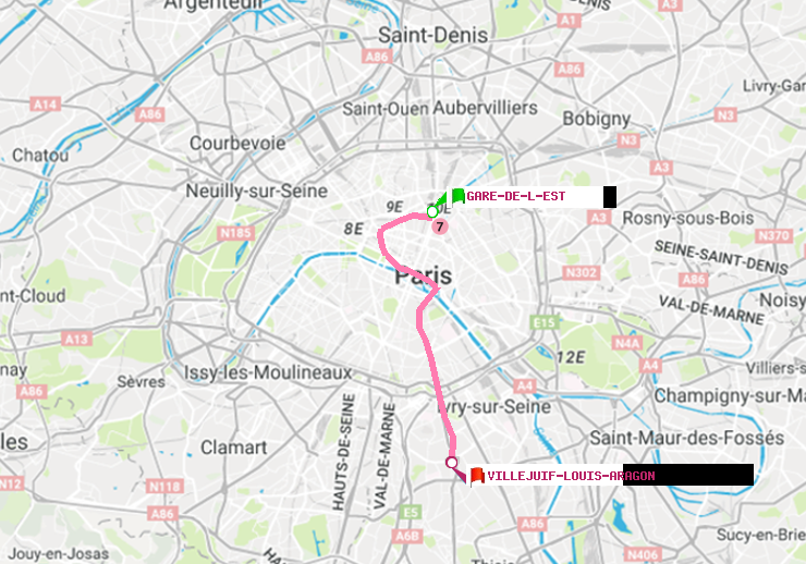plan itinéraire ratp de Gare de l