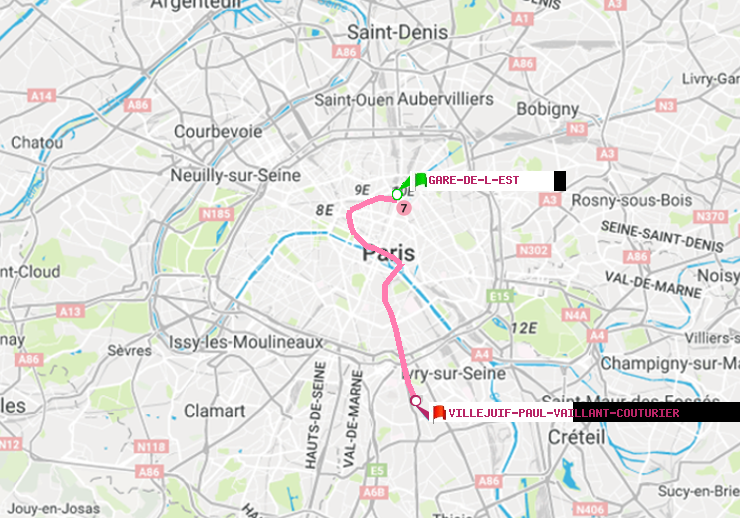 plan itinéraire ratp de Gare de l