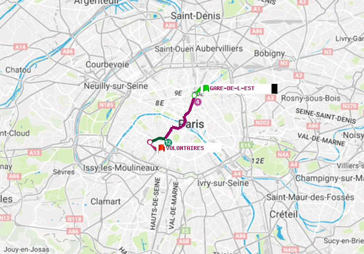 plan itinéraire ratp de Gare de l