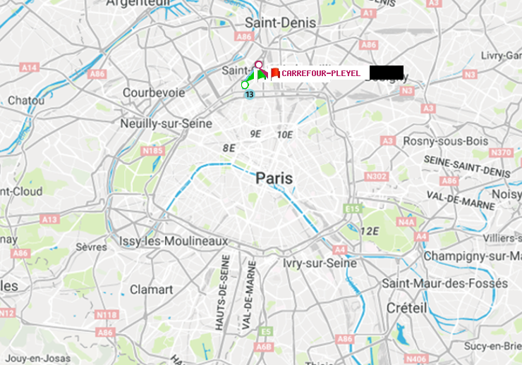 plan itinéraire ratp de Garibaldi à Carrefour-Pleyel