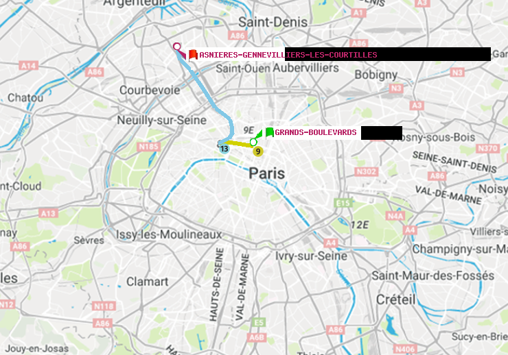 plan itinéraire ratp de Grands Boulevards à Asnieres-Gennevilliers Les Courtilles