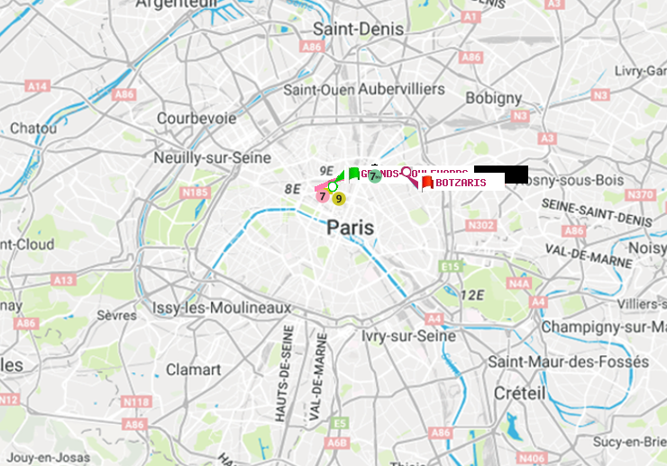 plan itinéraire ratp de Grands Boulevards à Botzaris