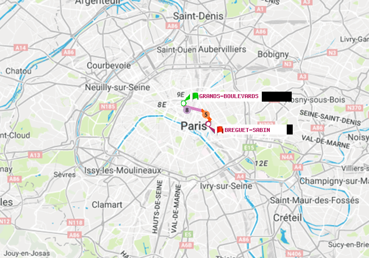 plan itinéraire ratp de Grands Boulevards à Bréguet-Sabin