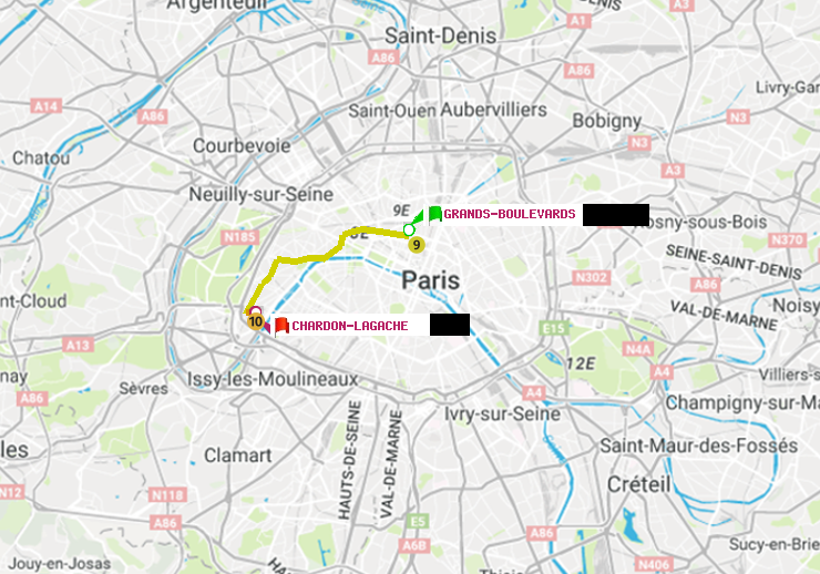 plan itinéraire ratp de Grands Boulevards à Chardon-Lagache