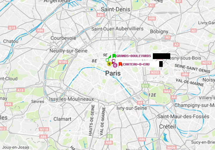 plan itinéraire ratp de Grands Boulevards à Château d