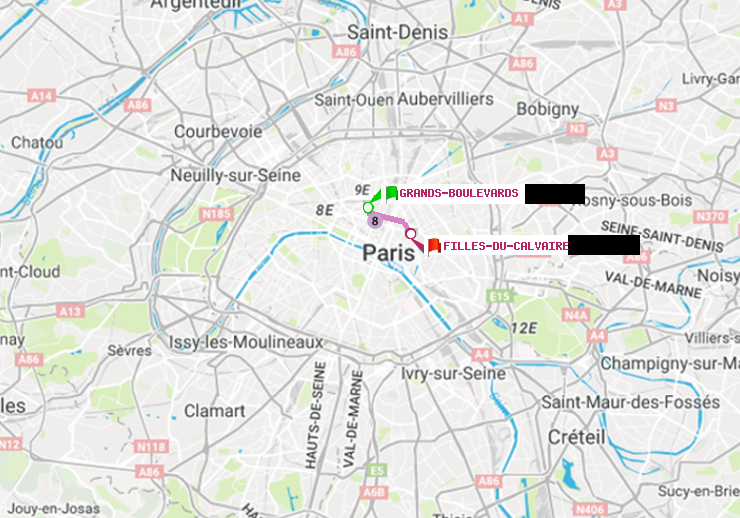 plan itinéraire ratp de Grands Boulevards à Filles du Calvaire