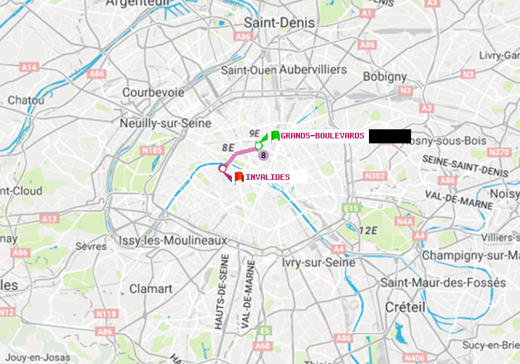 plan itinéraire ratp de Grands Boulevards à Invalides