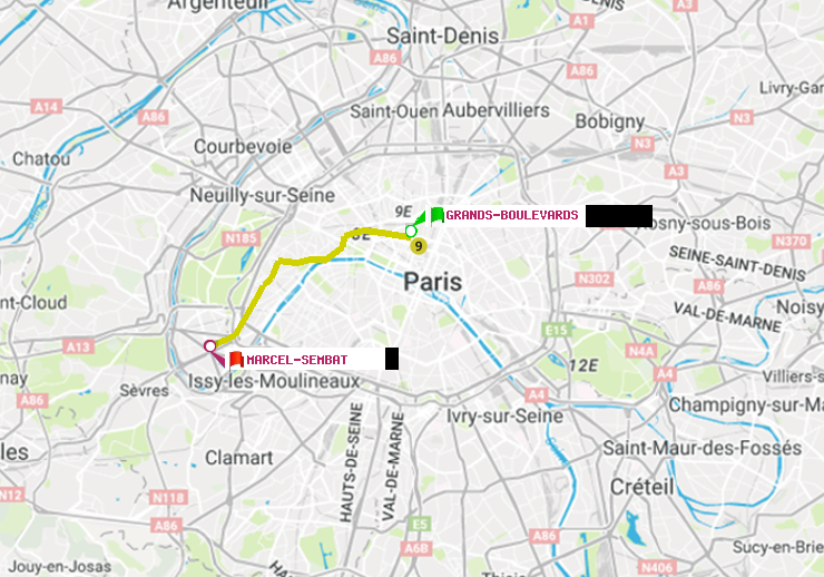 plan itinéraire ratp de Grands Boulevards à Marcel Sembat